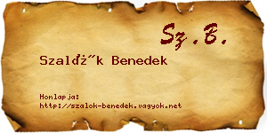 Szalók Benedek névjegykártya