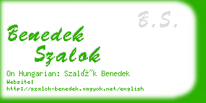 benedek szalok business card